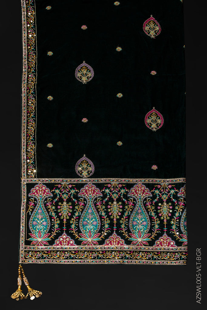 Velvet embroidered shawls on sale online