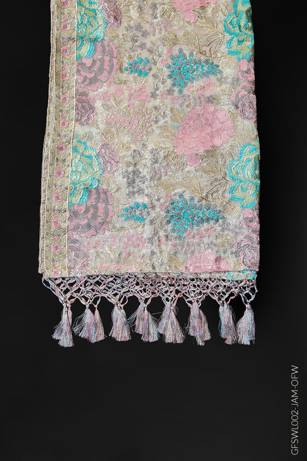 HEAVY ALL-OVER EMBROIDERED SHAWL